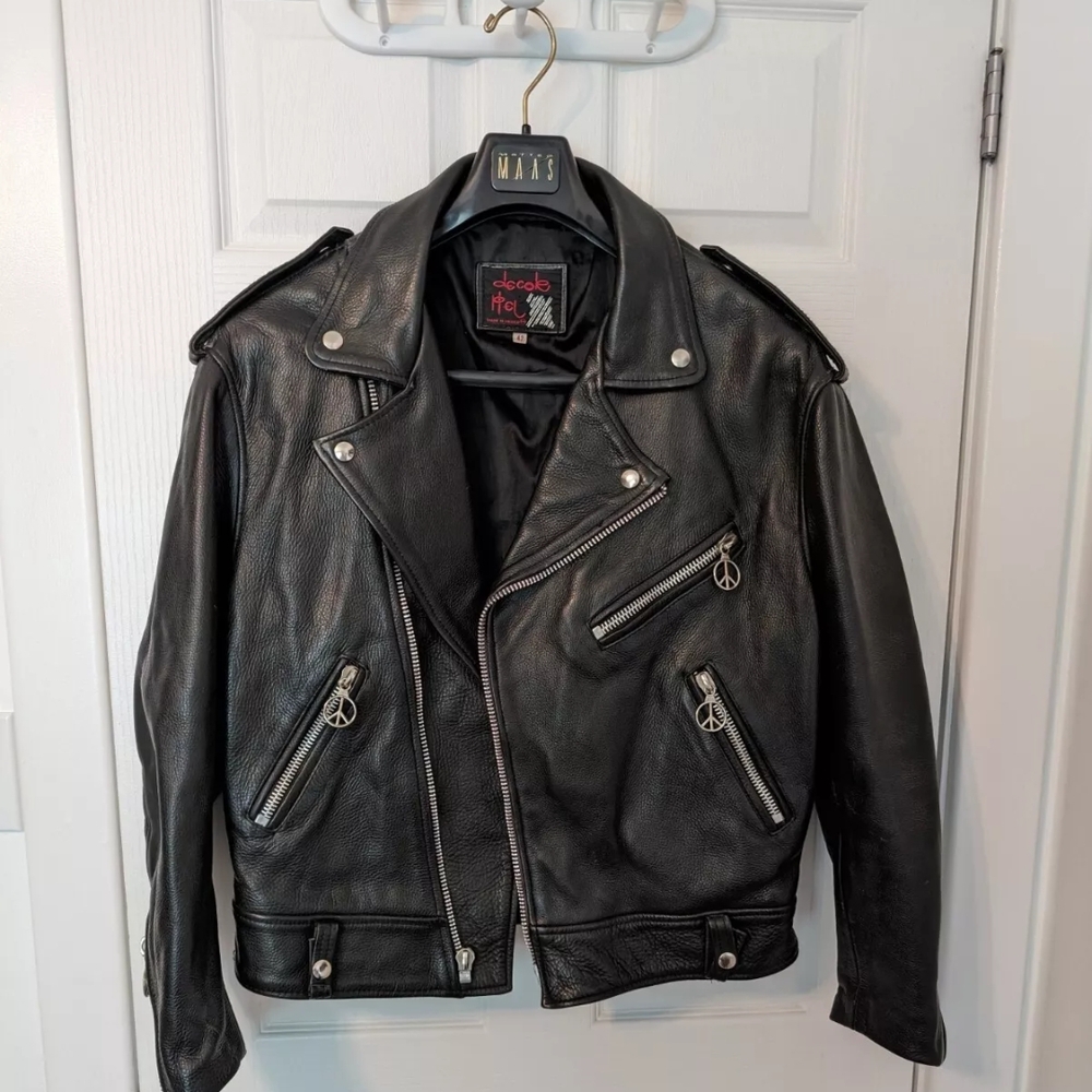 Schott NYC Black Leather Biker Jacket